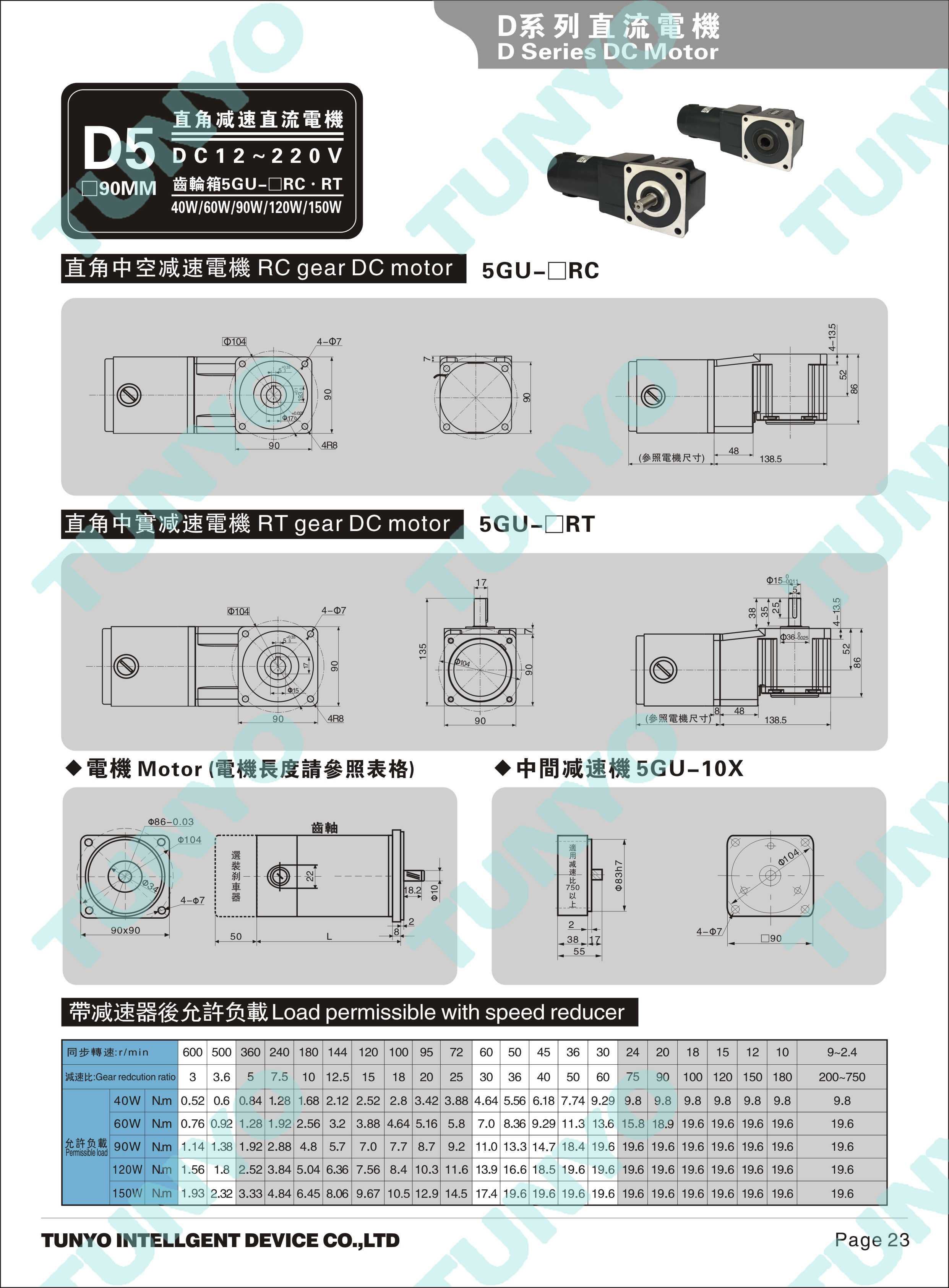 DM09(40-60-90-120-150W)直流直角电机